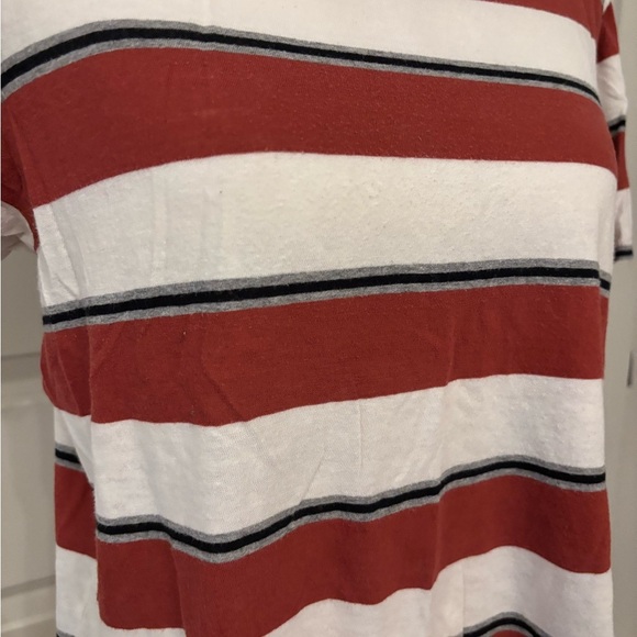 Tilly's red and white striped basic soft tee size L - Picture 4 of 8